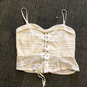 Temt Australia - cross shoelace crochet top